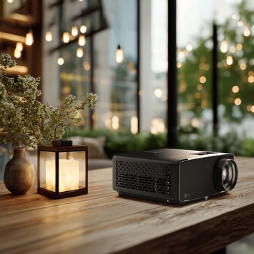 Der Beamer kommt mit einem Zoom-Objektiv