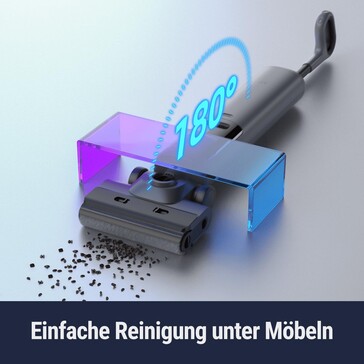 Die Reinigung ist auch unter Möbeln möglich