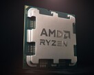 Eine Renderaufnahme eines modernen AMD-Ryzen-Prozessors auf Basis der AM5-Plattform.
