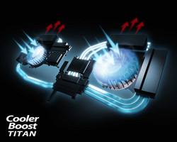 Doppelkühler mit aufwändiger Heatpipe-Technik und speziellen Whirlwind Blade-Lüftern sorgen dafür, dass die MSI-Gaming-Notebooks kühl und leise bleiben.