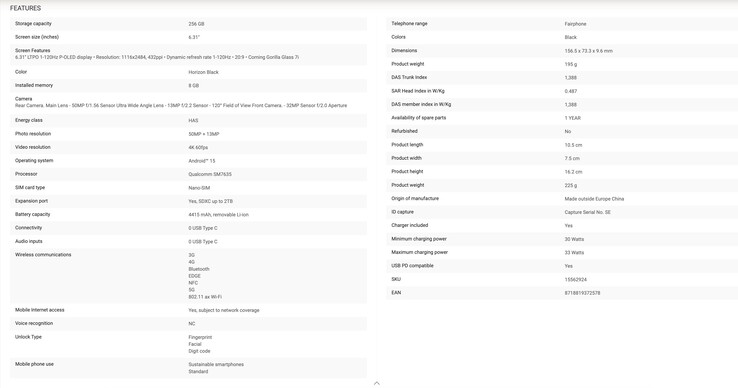 Das Fairphone 6 Datenblatt ist im Netz.