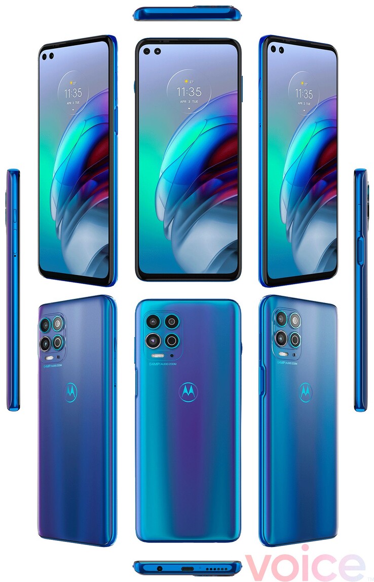 Die Renderbilder des Motorola Moto G100 (Bild: Evan Blass)