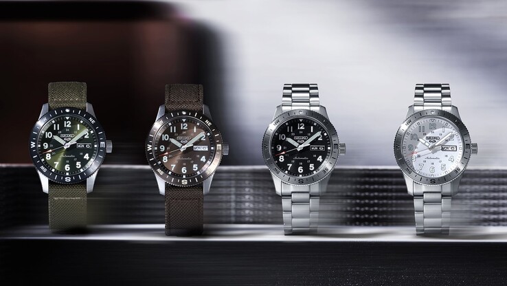 Seiko Sports 5 Field Serie (Von links: HDB008, HDB009, HDB006, HDB007)