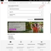 1. Internetvertrag in Mein Vodafone suchen