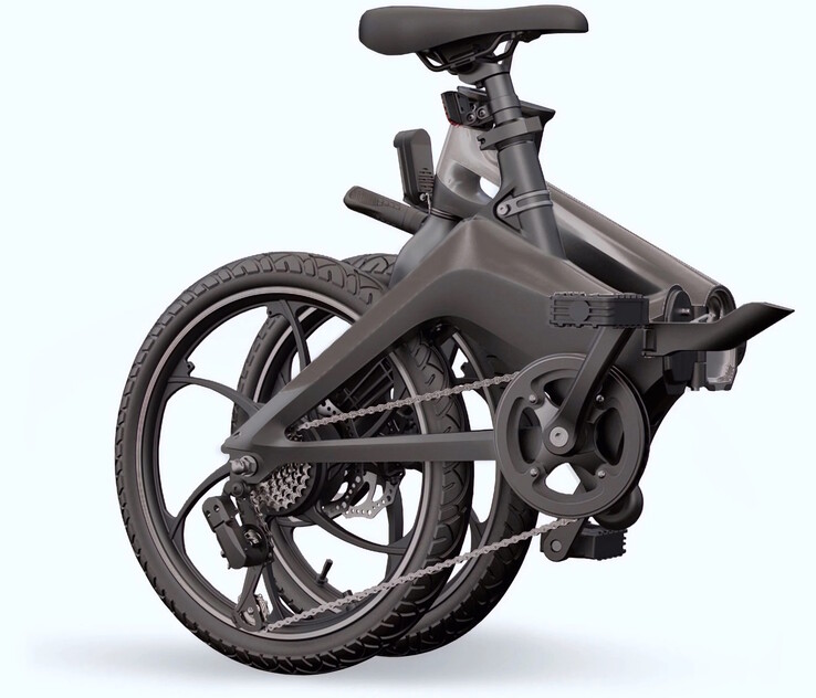 Zusammengeklappt lässt sich das E-Bike einfach mitnehmen