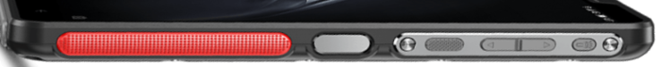 Rechte Seite: Fingerabdrucksensor, Power-Taste, Lautstärkewippe, Taschenlampe