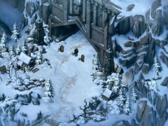 An image showing a snowy landscape in Thronebreaker: The Witcher Tales.
