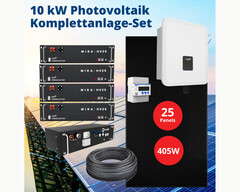 10-kWp-Photovoltaik-Anlage zur Erzeugung von Solarstrom, optional mit Solarspeicher (Bild: Ja-Solar, FoxEss)