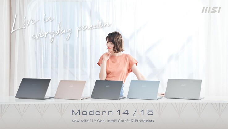 Die MSI Modern Series ist in verschiedenen Farben erhältlich, darunter Carbon Grey, Beige Mousse und Bluestone.