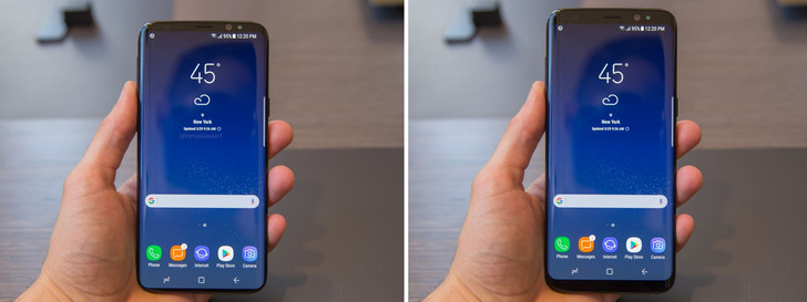 Links das von Benjamin Geskin geteilte Bild des Galaxy S9, rechts das Arstechnica-Foto des Galaxy S8.