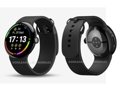 Die Google Pixel Watch 4 soll kaum Design-Änderungen erhalten. (Bildquelle: @OnLeaks / 91mobiles)