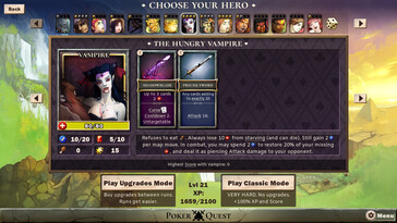 Im Bild: Ein Gameplay-Screenshot aus Poker Quest: Swords and Spades.