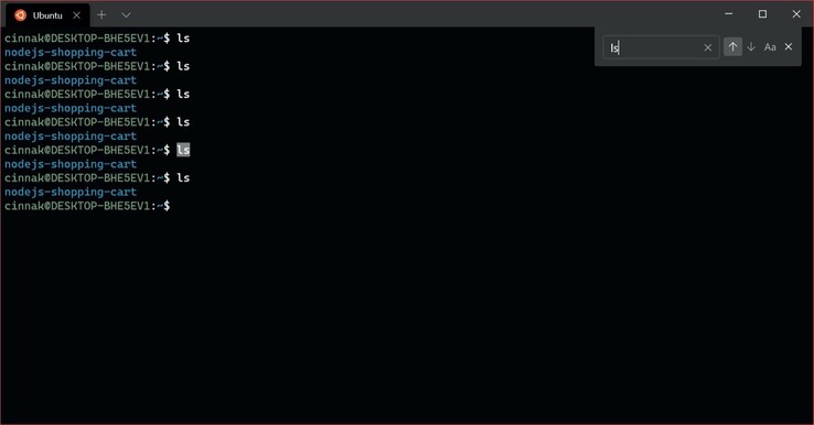 Die neue Suchfunktion des Terminals.