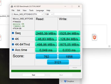 Performance vor dem Treiberupdate auf meinem 512 GB Systemdrive.