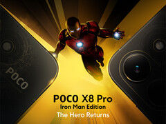 Das Poco X8 Pro Iron Man Edition verfügt über ein auffälliges Design auf der Rückseite.