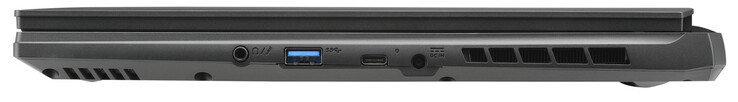 Rechte Seite: Audiokombo, USB 3.2 Gen 1 (USB-A), Thunderbolt 4 (USB-C; Displayport), Netzanschluss