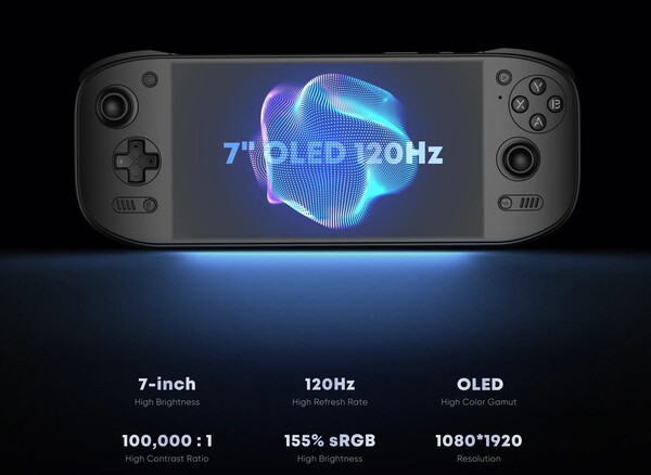 Der Ayn Odin 3 Portal hat ein 7 Zoll großes OLED-Display