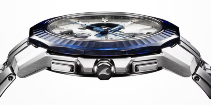 Die Casio Oceanus Manta OCWS6000PB7A Uhr ist relativ schlank. (Bildquelle: Casio)