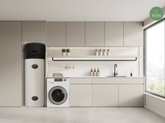 So wird die neue Brauchwasser-Wärmepumpe mit flexiblen Installationsmöglichkeiten aussehen. (Bildquelle: Panasonic)