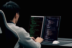 Das Notebook lässt sich quasi aufgeklappt nutzen (Bildquelle: Asus)