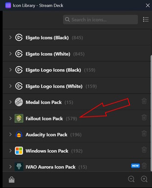 Hier findet man auch die Fallout Icons, sofern installiert