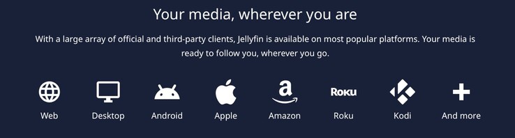 Jellyfin bietet Apps für die meisten Smart-TV-Plattformen an.