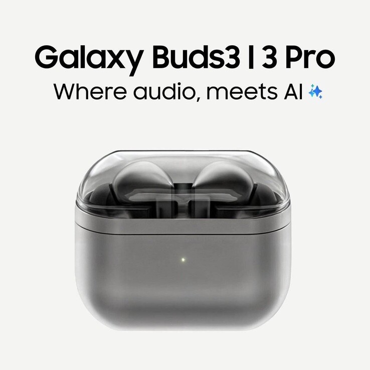 Geleaktes Marketing-Material zeigen die Galaxy Buds3 Pro in der Ladehülle. (Bild via Samsung Community)