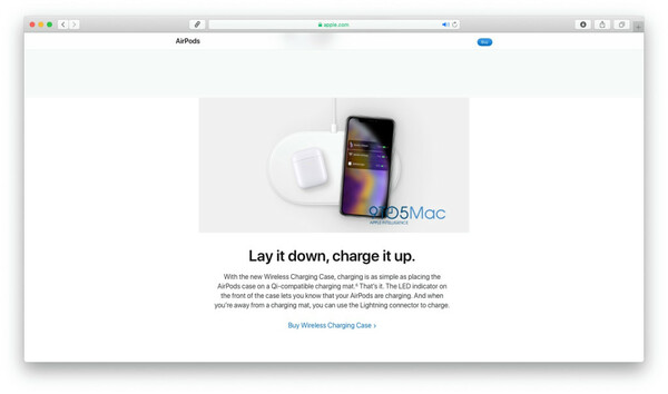 Die Ladematte war kurz auf der australischen Apple-Webseite zu sehen, um gleich darauf wieder zu verschwinden (Bildquelle: 9to5mac.com)