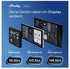 Shelly Wall Displays in drei verschiedenen Größen