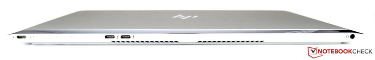 hinten: 1x USB Type-C Gen. 1, 2x USB Type-C Gen. 2 + Thunderbolt 3, 3,5-mm-Kombo-Audio