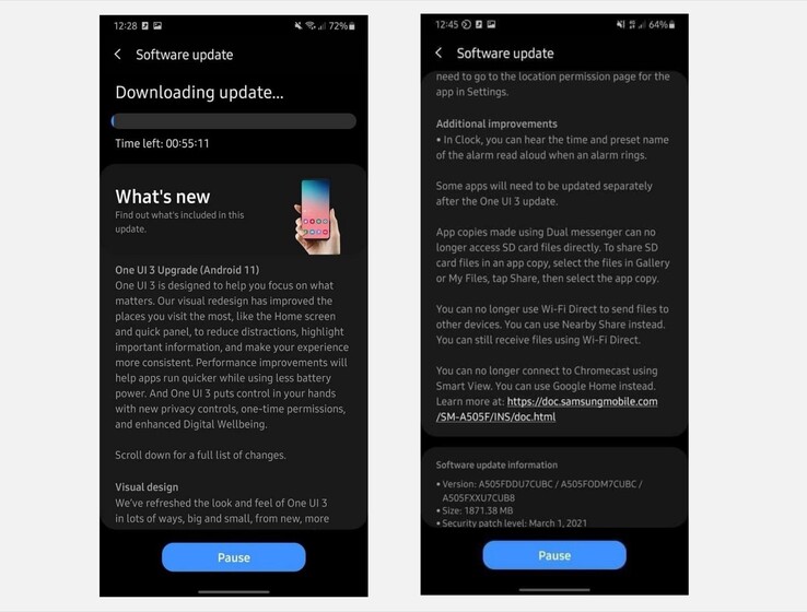 Das Samsung Galaxy A50 erhält mit Android 11 eines seiner bislang größten Updates. (Bild: Sammobile)