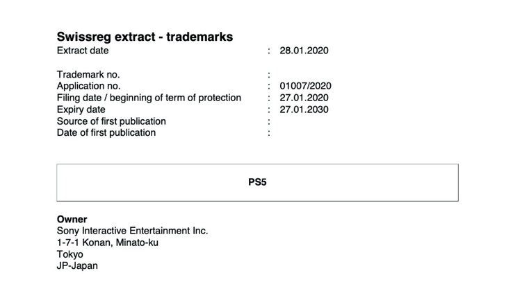 Die PlayStation 5 ist seit gestern ein eingetragenes Markenzeichen.