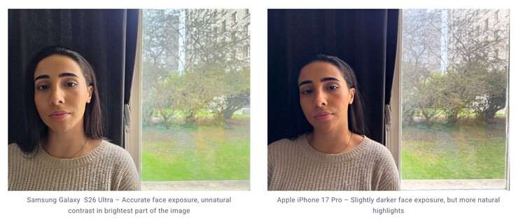 Die HDR-Verarbeitung des Galaxy S26 Ultra führt teilweise zu unnatürlichem Kontrast.