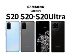Alle vereint in offiziellen Pressebildern: Samsung Galaxy S20, Galaxy S20+ und Galaxy S20 Ultra.