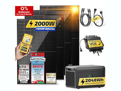 Netto: Balkonkraftwerk 2.000 Wp bifazial mit Growatt-Speicher jetzt reduziert, nur kurze Zeit