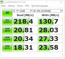 CrystalDiskMark 6: Übertragungsraten Sentry K350
