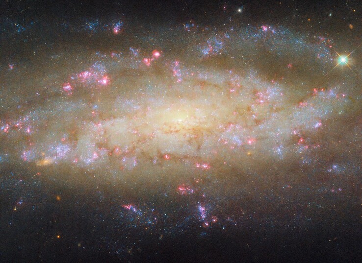 Bild der Spiralgalaxie NGC 7456, aufgenommen von Hubble (Bildquelle: ESA/Hubble, NASA, und D. Thilker)