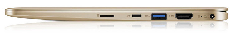 rechte Seite: Speicherkartenleser (MicroSD), 2x USB 3.1 Gen 1 (1x Typ C, 1x Typ A), HDMI-Ausgang, Netzanschluss