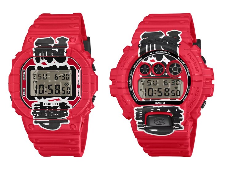 Die Casio G-Shock DW-5600AKA-4 (links) und DW-6900AKA-4 (rechts)