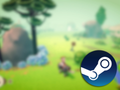 Für alle, die Gaucho and the Grassland vor dem Kauf ausprobieren möchte, ist auf Steam eine Demo verfügbar. Abbildung – Ein unscharfer Screenshot aus der Entwicklerversion des Spiels, mit dem Steam-Logo darüber (Bildquelle: Steam - bearbeitet)