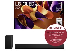 Dank Cashback und Bundle-Rabatt ist der 77 Zoll G4 OLED mit Soundbar jetzt für effektiv 2.549 Euro erhältlich (Bildquelle: LG)
