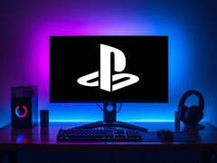 PlayStation Logo auf einem Gaming-PC-Monitor