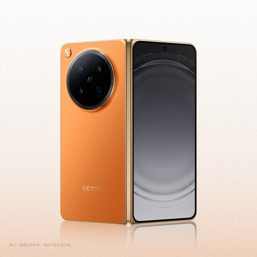 Das Oppo Find N6 in der Farbvariante Golden Orange.