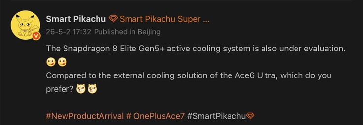 Geleakte Details zum OnePlus Ace 7.
