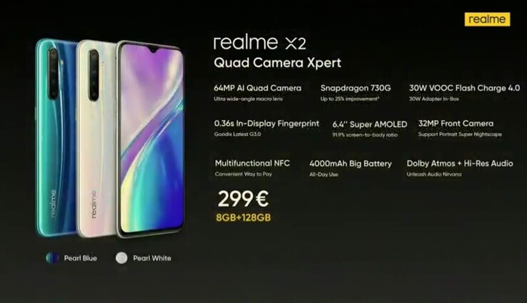 Realme X2: Technische Daten und Europreise.