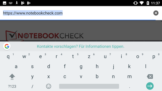 Tastatur im Querformat