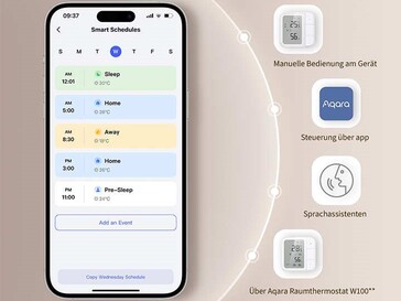 Pläne lassen sich definieren, die Nutzung über die App oder auch Sprachassistenten ist möglich (Bildquelle: Aqara)