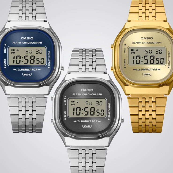 Von links nach rechts: Casio A140WE-8A, A140WE-2A und A140WEG-9A