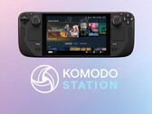 Steam Deck mit Komodo Station Logo