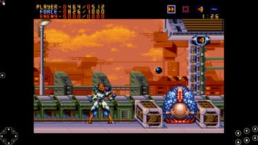 Klassische Spiele wie Alien Soldier (Mega Drive) können per Emulator gespielt werden (Gameplay-Bilder über eigenes Gameplay)